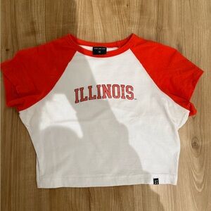 Illinois Women's Crop Top - Red and White